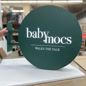 Illuminated Laser Cut Round Blade Sign