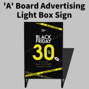 Indoor Use Only - Floor-standing Display Vertical Poster 'A' Board Advertising Light Box Sign for Shops