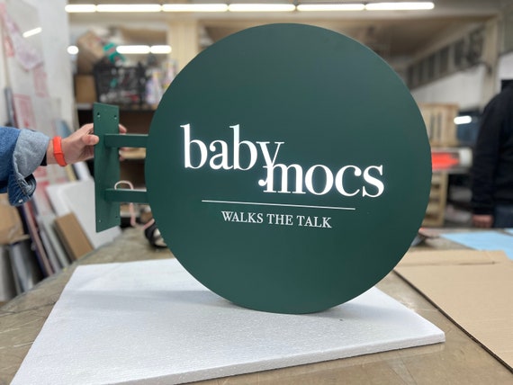 Illuminated Laser Cut Round Blade Sign